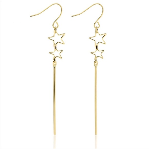 Jewelry - New Gold Star Dangle Drop Earrings